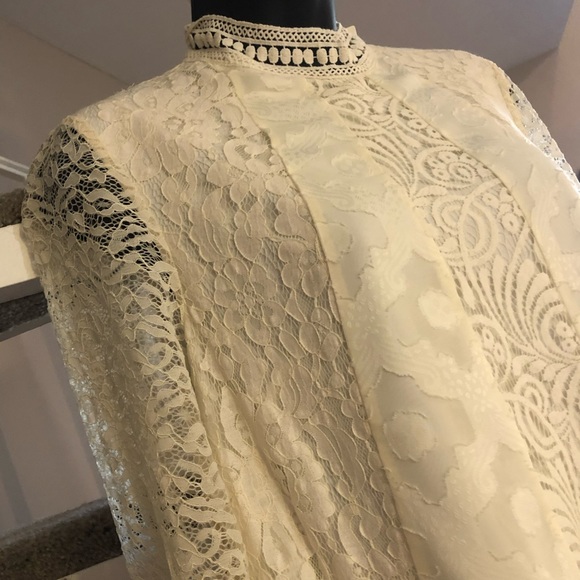 NWT Anthropologie HD in Paris Ivory Lace Dress Size Medium - Picture 5 of 7